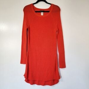 Tommy Bahama Orange Long Sleeve Beach Side Zip Sweater Dress Size Medium